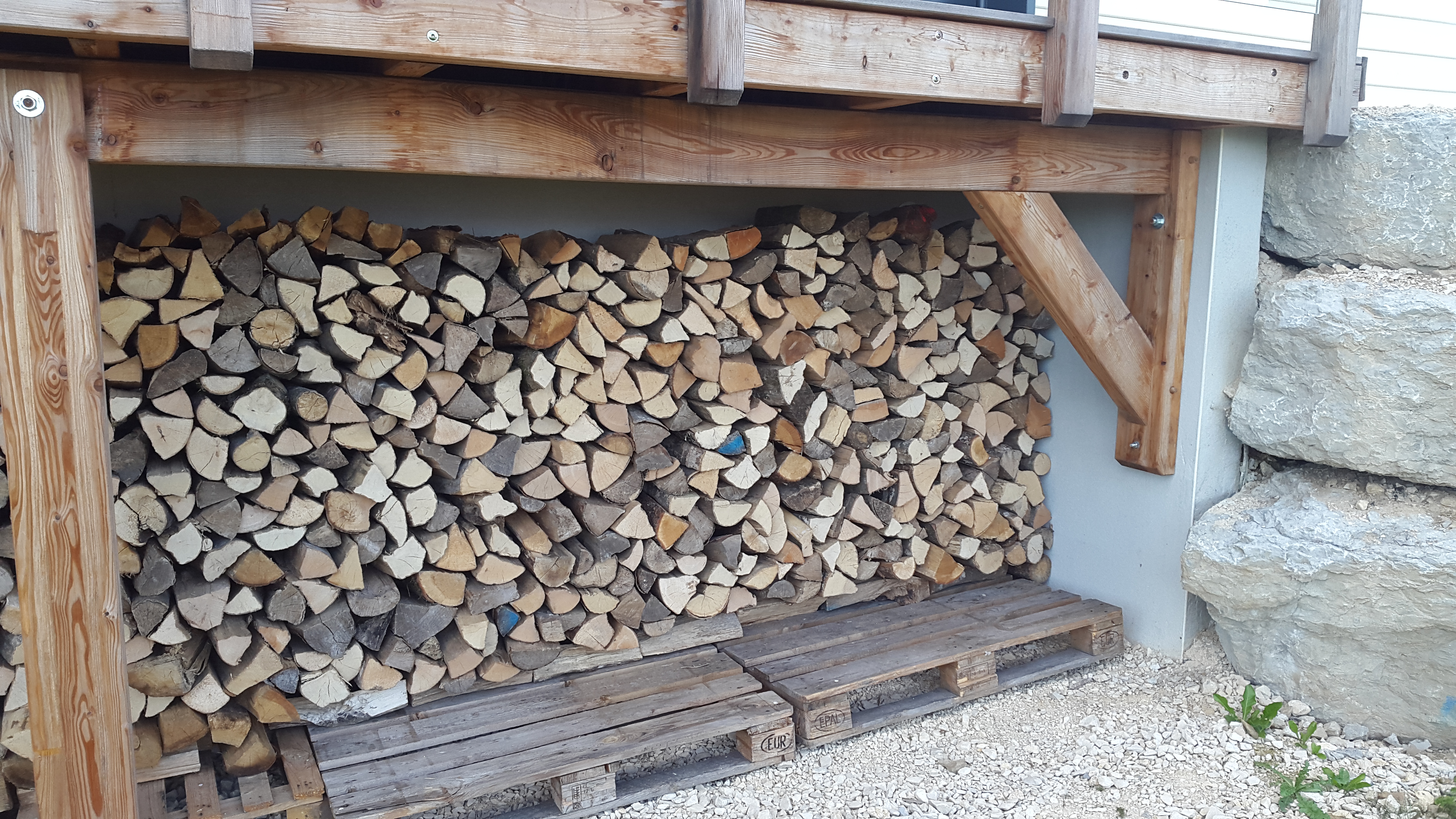 Un abri bûcher qui sert à stocker votre bois et à faire du